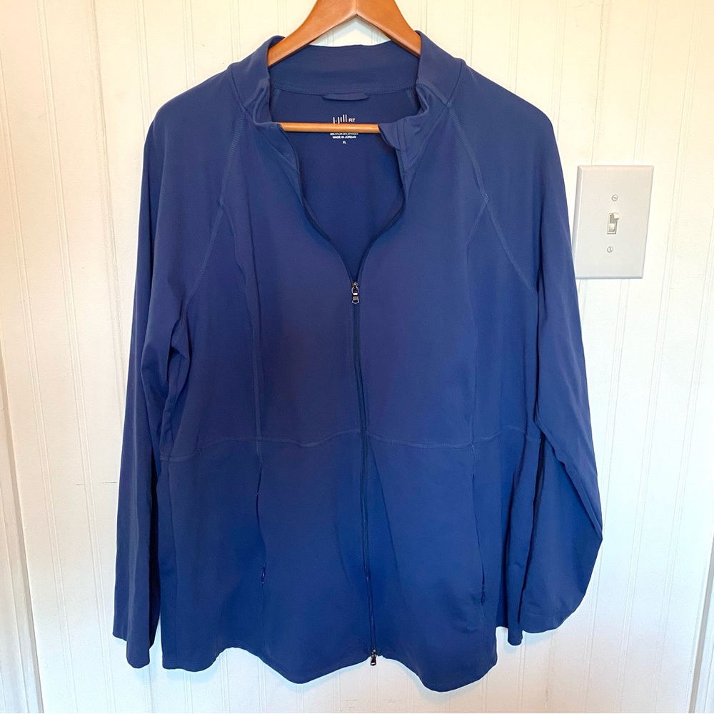 J. Jill Fit Out and About Blue Shirttail Jacket